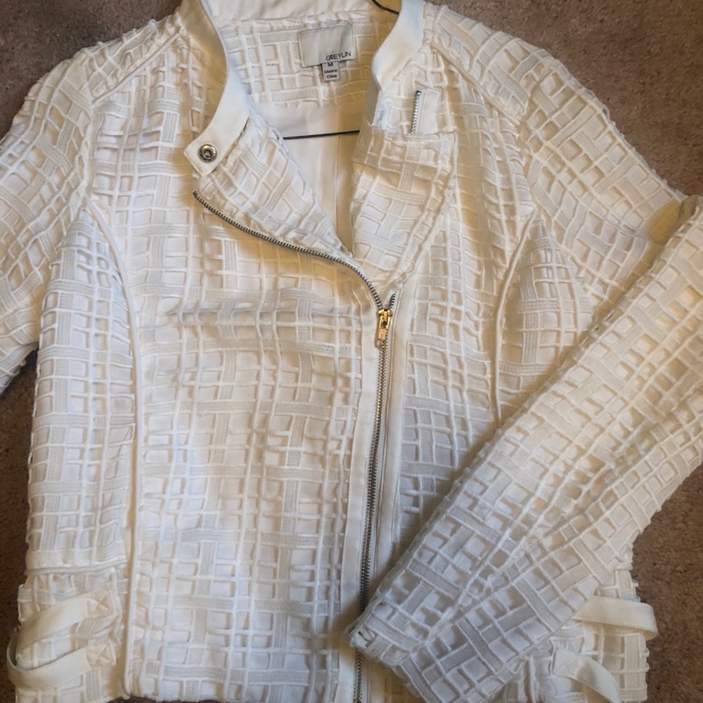 White moto jacket